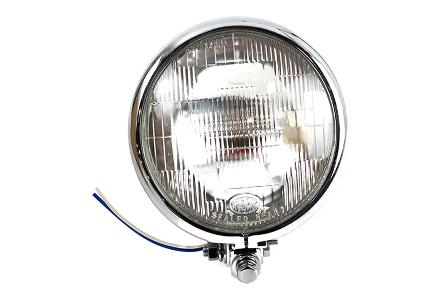 5-3/4 Inch Round Headlamp Assembly Chrome - V-Twin Mfg. 1
