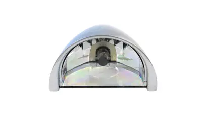 5-3/4 Inch Half Moon Headlamp Chrome Billet - V-Twin Mfg. 1
