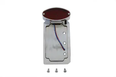 Chrome Cateye Led Tail Lamp License Plate Assembly - V-Twin Mfg. 1