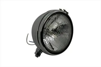 Replica 5-3/4 Inch Round Chrome Headlamp - V-Twin Mfg. 1