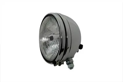 Replica 5-3/4 Inch Round Chrome Headlamp - V-Twin Mfg. 1