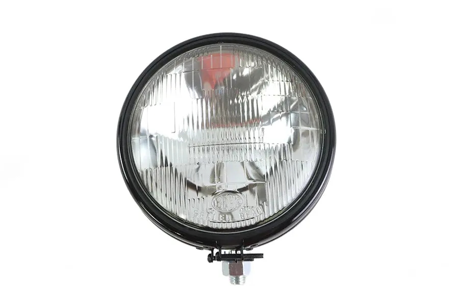 Replica 5-3/4 Inch Round Black Headlamp - V-Twin Mfg. 1