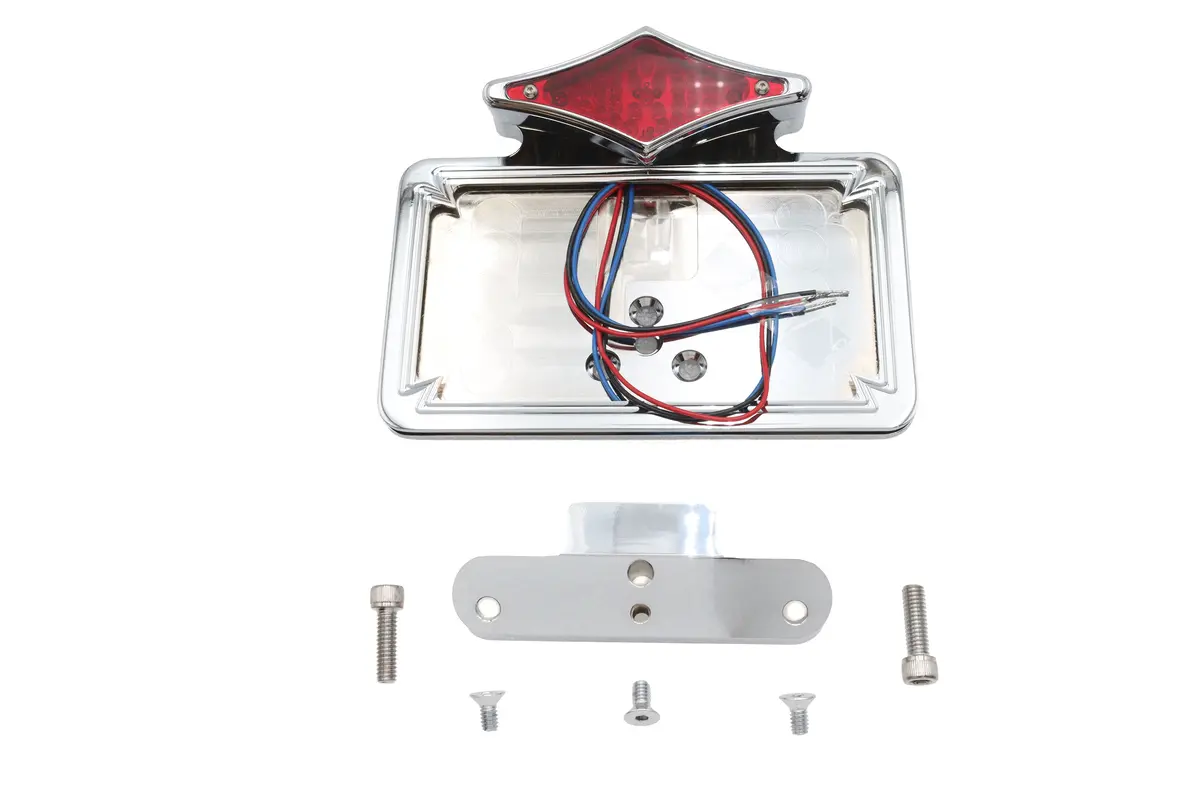 Tail Lamp And License Plate Holder Chrome - V-Twin Mfg. 1