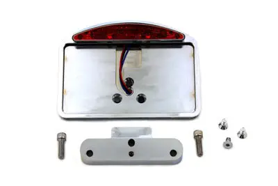 Chrome Slice Led Tail Lamp License Plate Assembly - V-Twin Mfg. 1