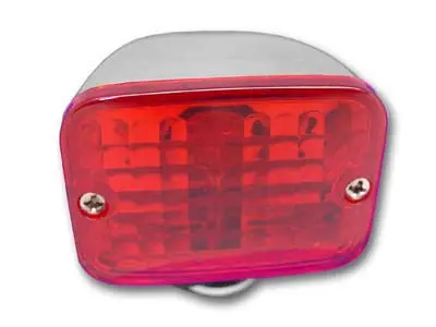 Chrome Tour Marker Lamp Set With Red Lens - V-Twin Mfg. 1