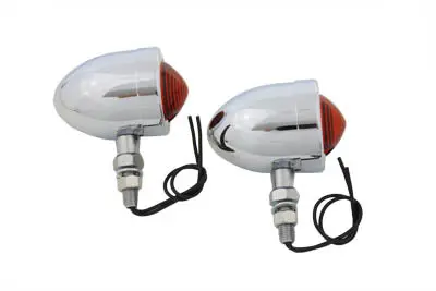 Chrome Red Marker Lamp Set - V-Twin Mfg. 1