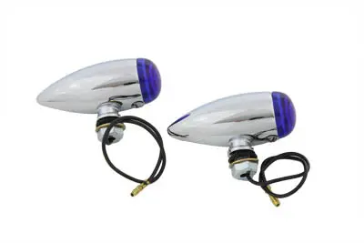 Mini Bullet Blue Lens Marker Lamp Set - V-Twin Mfg. 1
