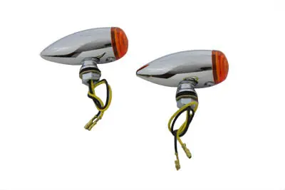 Mini Led Bullet Amber Lens Marker Lamp Set - V-Twin Mfg. 1
