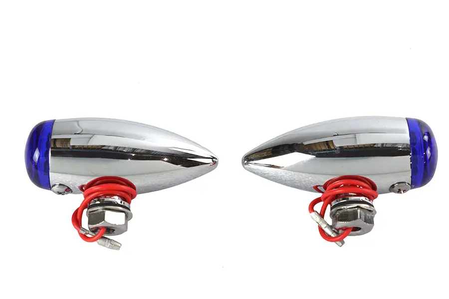 Mini Led Bullet Blue Lens Marker Lamp Set - V-Twin Mfg. 1