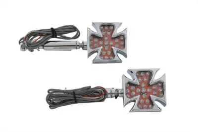 Maltese Red Led Turn Signal Set - V-Twin Mfg. 1