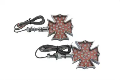 Fireman Cross Turn Signal Set Short Stud Type - V-Twin Mfg. 1