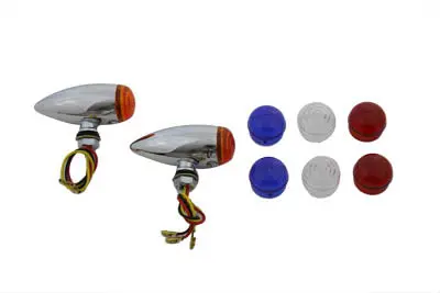 Mini Amber Led Bullet Lens Marker Lamp Set - V-Twin Mfg. 1