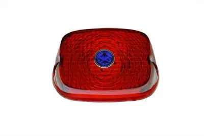 Tail Lamp Lens Red With Blue Dot - V-Twin Mfg. 1