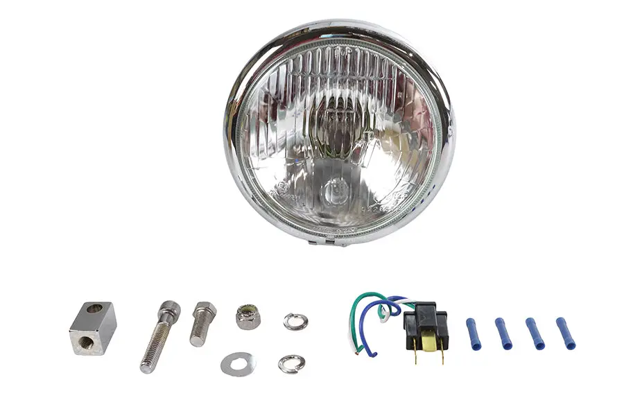 5-3/4 Inch Headlamp Assembly Teardrop Style - V-Twin Mfg. 1