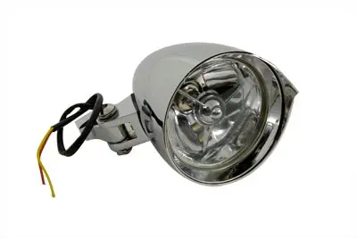 4-1/2 Inch Round Chrome Billet Headlamp - V-Twin Mfg. 1