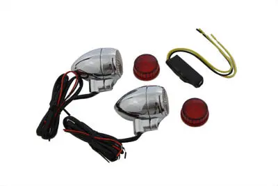Clear Lens With Red Leds Marker Lamp Set - V-Twin Mfg. 1