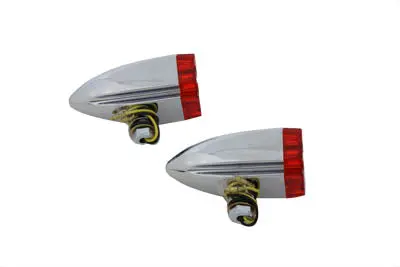 Red Lens With Amber Led Marker Lamp Set - V-Twin Mfg. 1