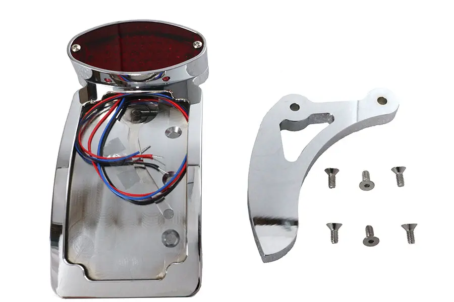 Chrome Curved Cateye Style Tail Lamp Kit - V-Twin Mfg. 1