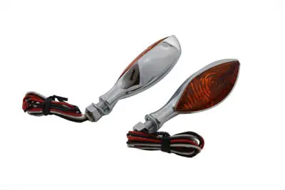 Chrome Eagle Eye Amber Marker Lamp Set - V-Twin Mfg. 1