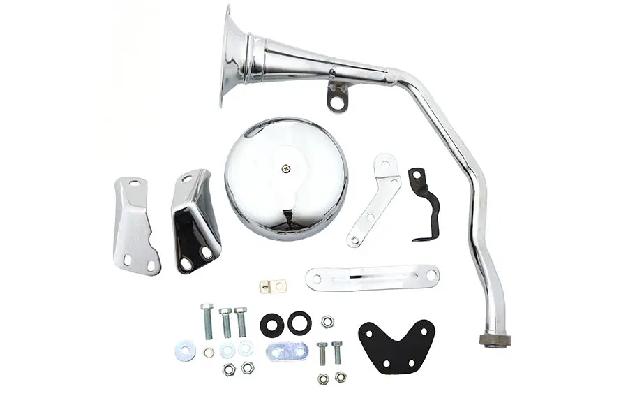 Trumpet Style 6 Volt Chrome Horn Kit - V-Twin Mfg. 1