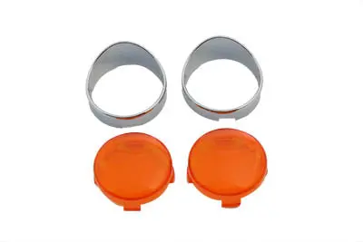 Turn Signal Bullet Flat Lens Visor Set - V-Twin Mfg. 1
