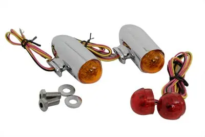 Bullet Marker Lamp Set With Red And Amber Leds - V-Twin Mfg. 1