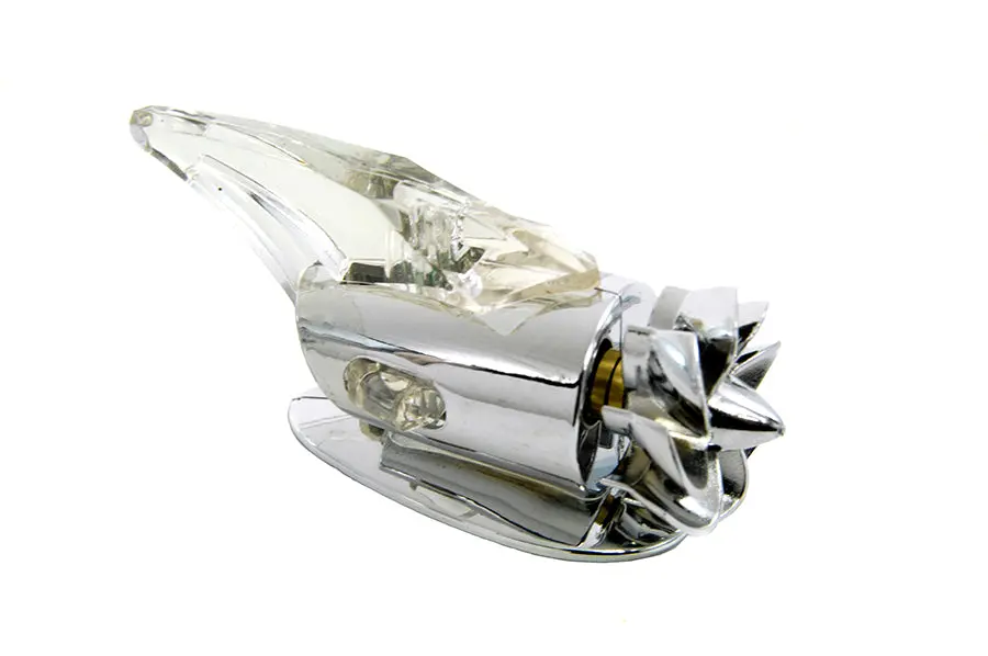 Chrome Amber Fan Operated Marker Lamp - V-Twin Mfg. 1