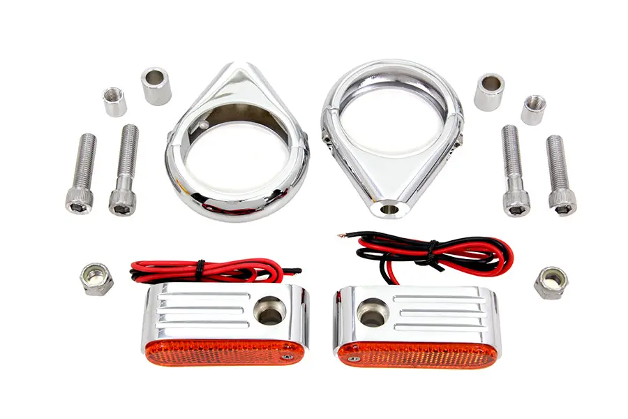 Turn Signal Kit Front With 49Mm Fork Clamps - V-Twin Mfg. 1