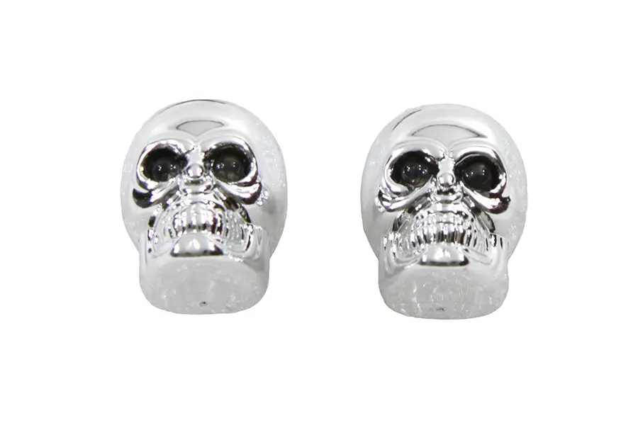 License Plate Frame Skull Bolt Set Chrome With Red Leds - V-Twin Mfg. 1