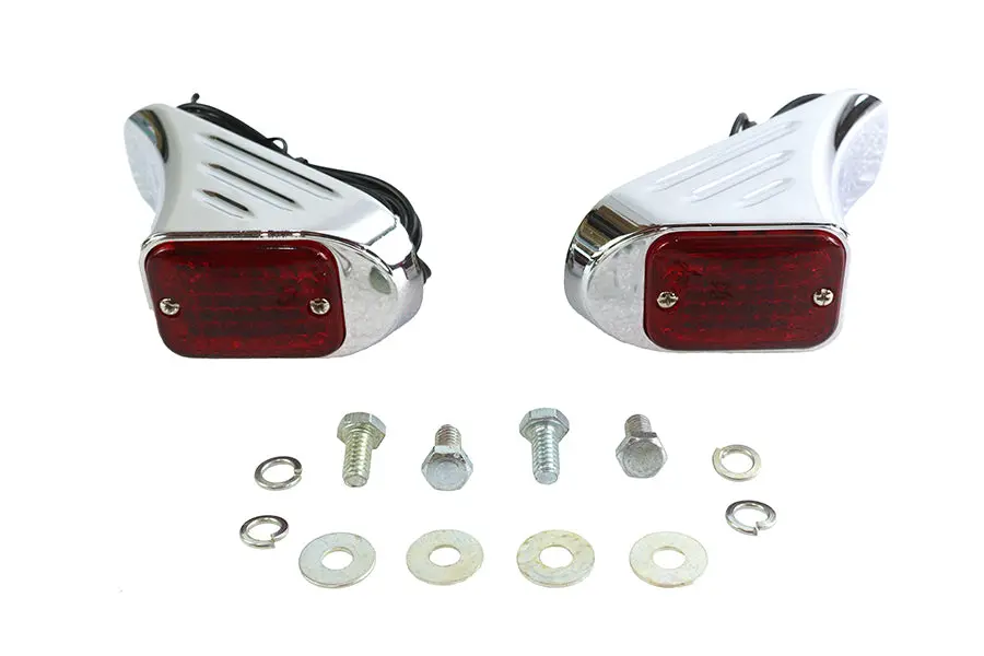 Flush Deco Marker Lamp Set With Red Lens - V-Twin Mfg. 1