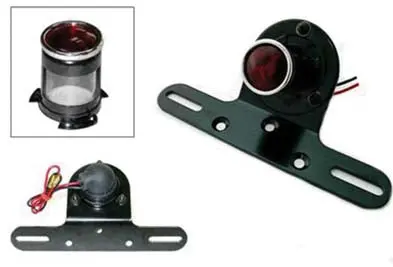 Black 1 Inch Round Tail Lamp - V-Twin Mfg. 1