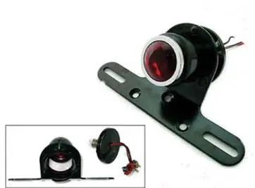 Black 1-1/2 Inch Round Tail Lamp - V-Twin Mfg. 1