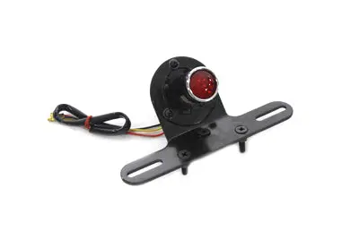 Black 1 Inch Round Tail Lamp - V-Twin Mfg. 1