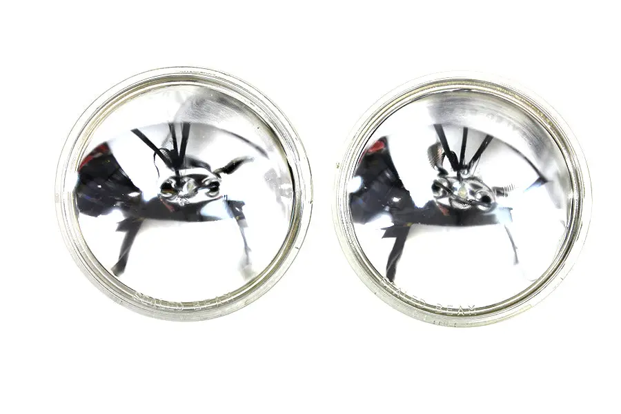 Clear 4-1/2 Inch 12 Volt Sealed Beam Spotlamp Bulb Set - V-Twin Mfg. 1