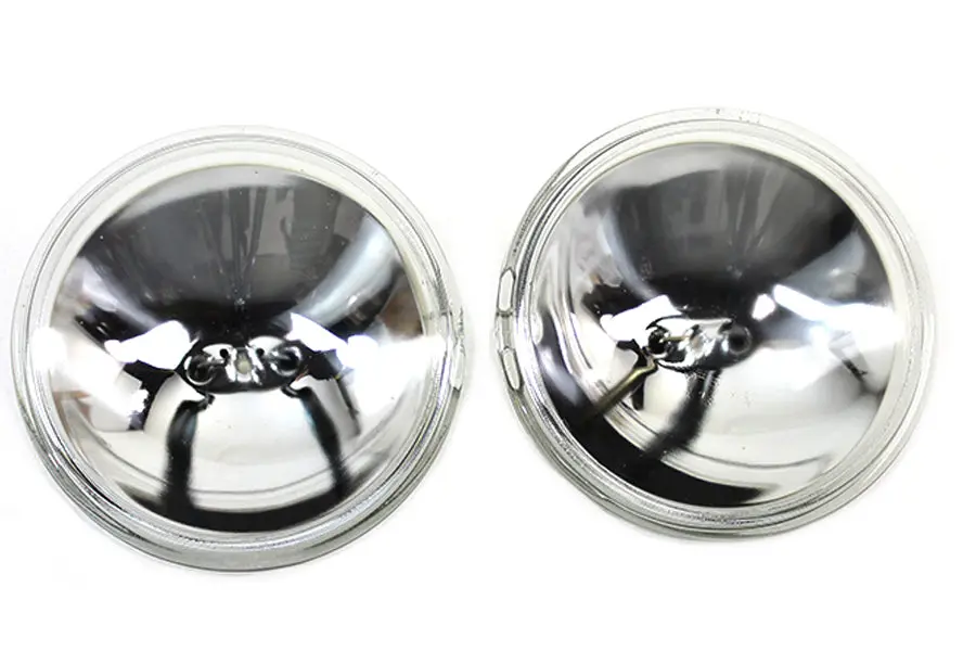 Clear 4-1/2 Inch 12 Volt Sealed Beam Spotlamp Bulb Set - V-Twin Mfg. 1