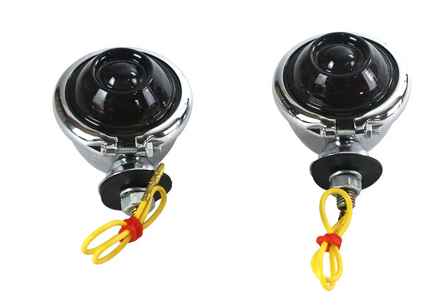 Chrome Turn Signal Set Bullet With Smoked Lens - V-Twin Mfg. 1