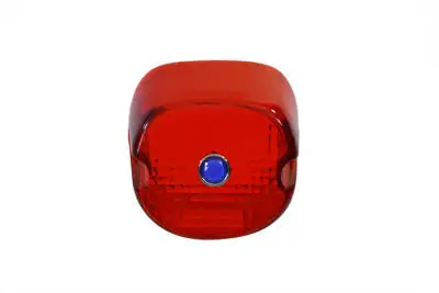 Tail Lamp Lens Laydown Style Red With Blue Dot - V-Twin Mfg. 1
