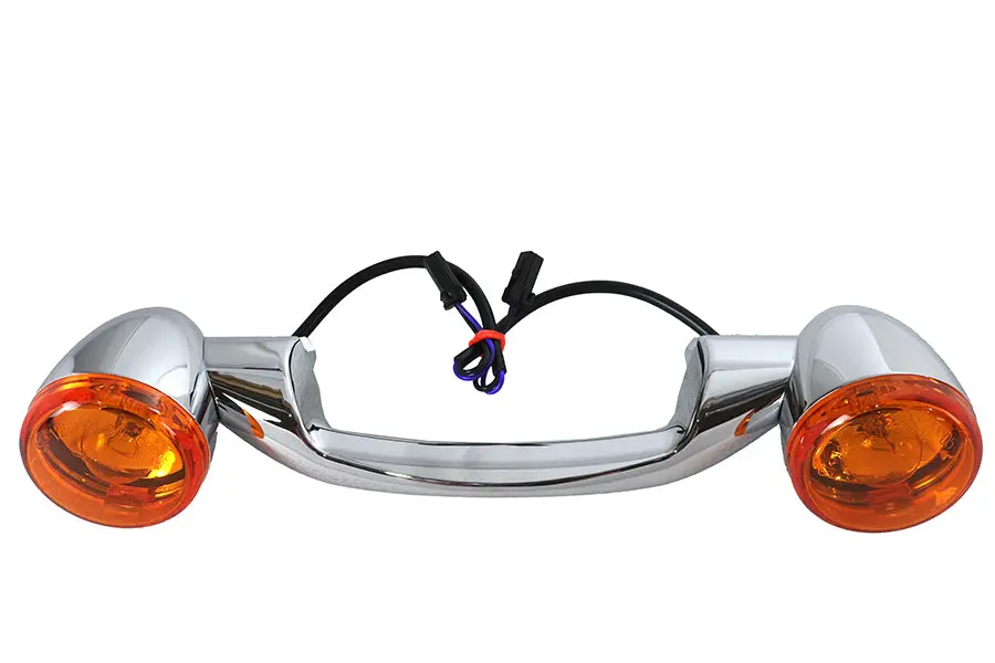 Chrome Revox Turn Signal Bar With Lamps - V-Twin Mfg. 1