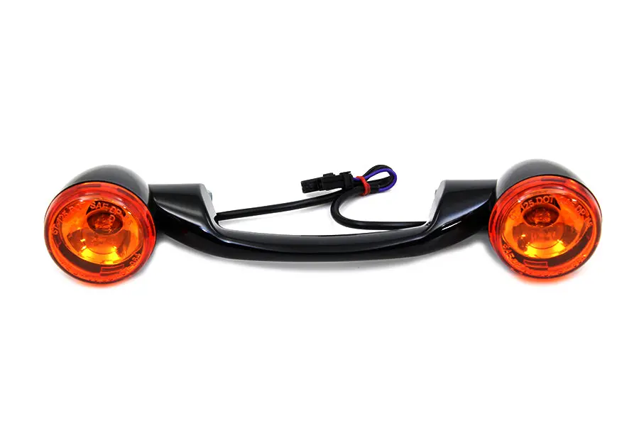 Black Revox Turn Signal Bar With Lamps - V-Twin Mfg. 1