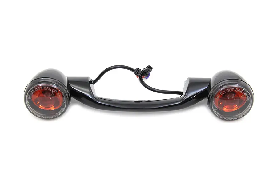 Black Revox Turn Signal Bar With Lamps - V-Twin Mfg. 1