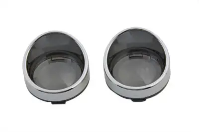 Chrome Turn Signal Bezel Smoke Lens - V-Twin Mfg. 1