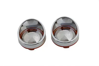 Turn Signal Bezel Amber Mirrored Chrome - V-Twin Mfg. 1
