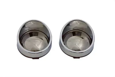 Bezel Turn Signal Bezel Red Mirrored Chrome - V-Twin Mfg. 1