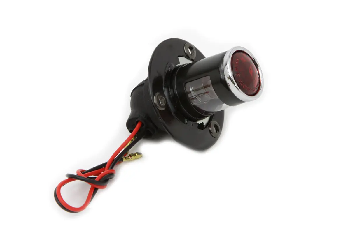 Black 1 Inch Round Tail Lamp - V-Twin Mfg. 1