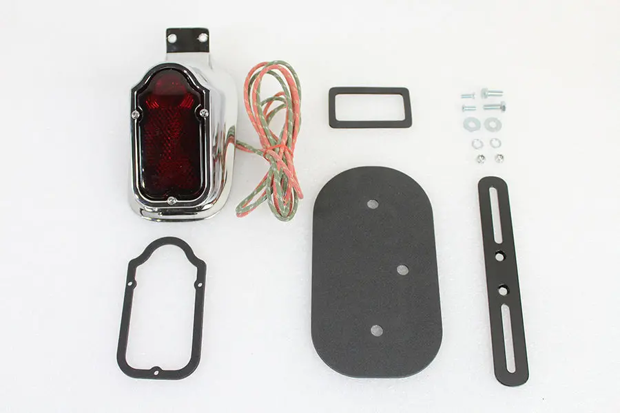 Replica Chrome Tombstone Style Tail Lamp Assembly - V-Twin Mfg. 1