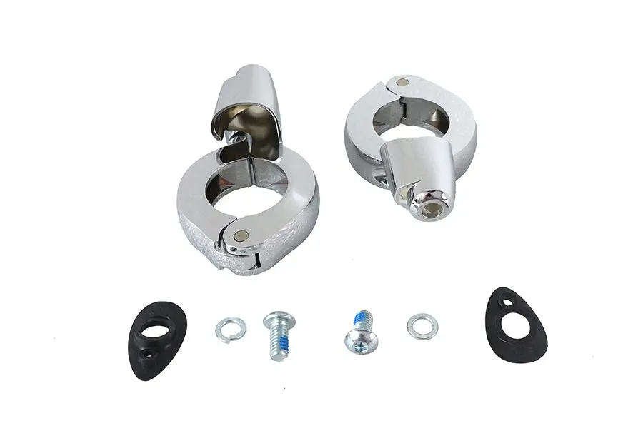 Chrome Front Turn Signal Relocation Kit 39Mm Forks - V-Twin Mfg. 1