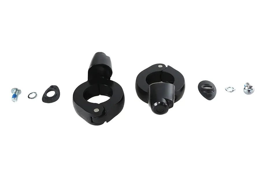 Black Turn Signal Relocation Kit 39Mm Forks - V-Twin Mfg. 1