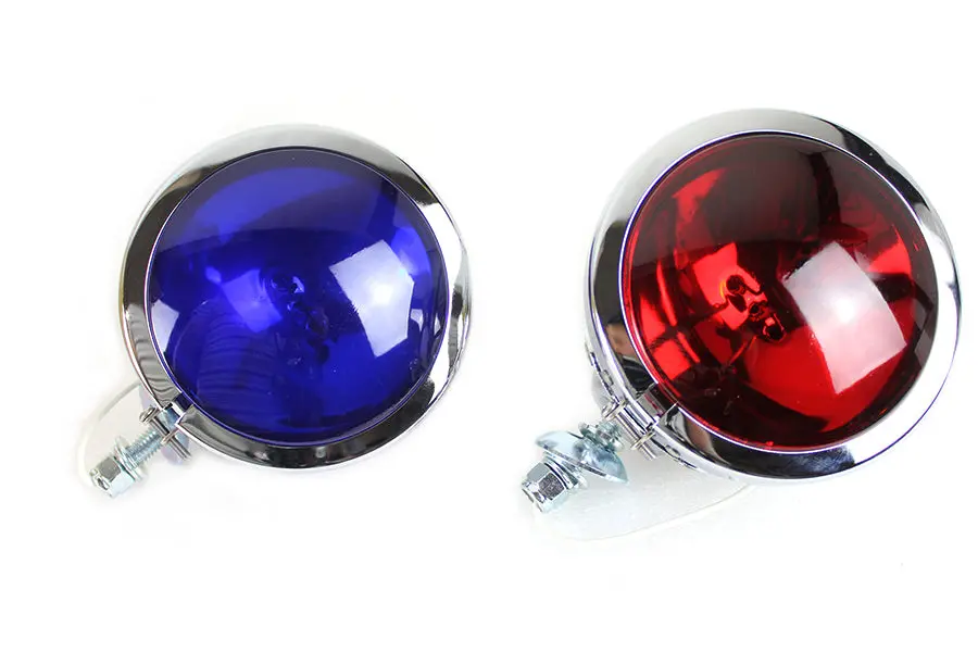 Red And Blue Police Spotlamp Set - V-Twin Mfg. 1