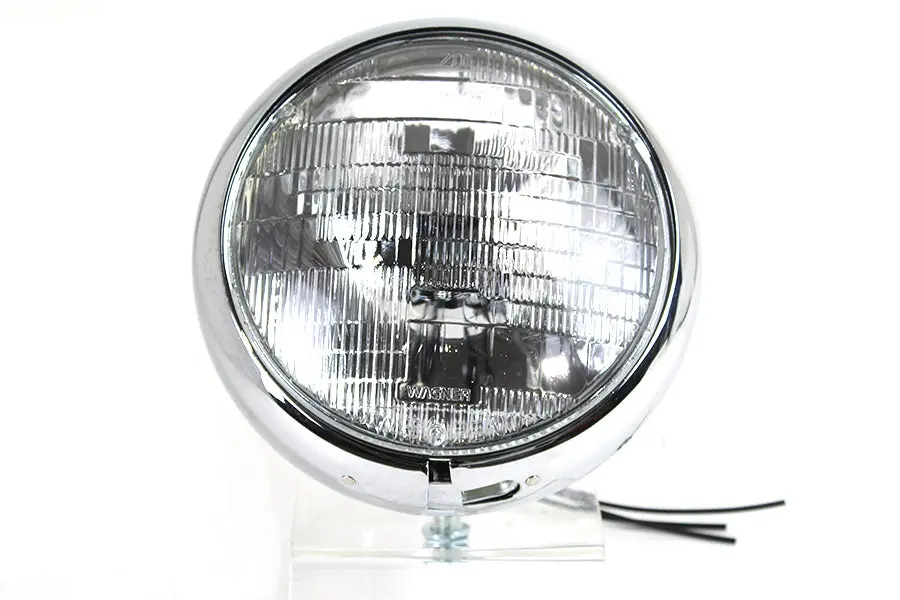 Vintage 7 Inch Round Headlamp 6 Volt - V-Twin Mfg. 1