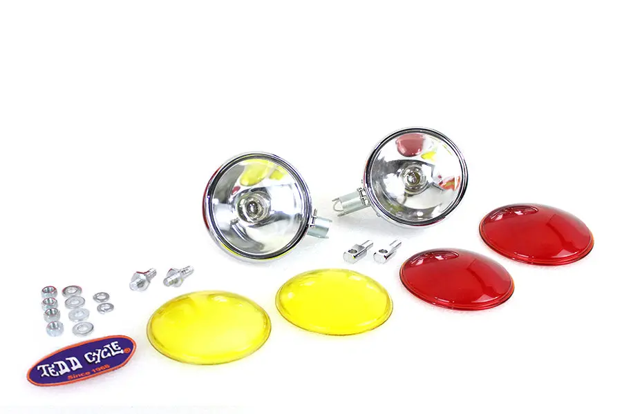 Replica Chrome Guide Spotlamp Set 6 Volt - V-Twin Mfg. 1